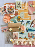 Warm Colors - Floral - Birds  - Junk Journal or Scrapbook Kit  - Only 1 Available