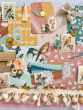 Warm Colors - Floral - Birds  - Junk Journal or Scrapbook Kit  - Only 1 Available