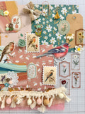 Warm Colors - Floral - Birds  - Junk Journal or Scrapbook Kit  - Only 1 Available