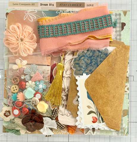 Warm Colors - Florals - Junk Journal or Scrapbook Kit  - Only 1 Available