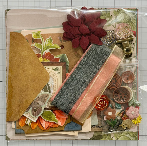 Flowers - Warm Colors  - Junk Journal or Scrapbook Kit  - Only 1 Available