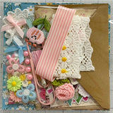 Floral - Pinks - Blues  - Junk Journal or Scrapbook Kit  - Only 1 Available
