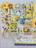 Mediterranean - Lemon  - sunflowers - Junk Journal or Scrapbook Kit  - Only 1 Available