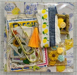 Mediterranean - Lemon  - sunflowers - Junk Journal or Scrapbook Kit  - Only 1 Available