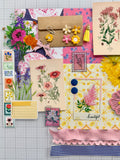 Florals - Pink - Yellow - Blue - Junk Journal or Scrapbook Kit  - Only 1 Available
