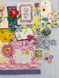 Florals - Pink - Yellow - Blue - Junk Journal or Scrapbook Kit  - Only 1 Available