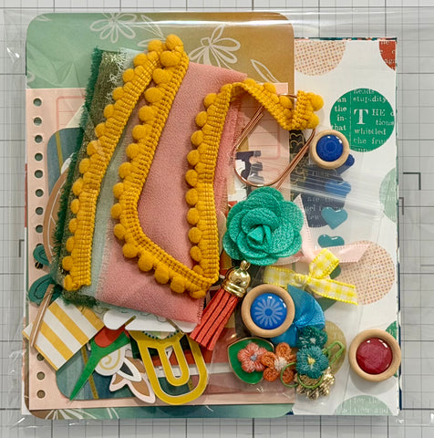 Brights - Flowers - Hearts - Junk Journal or Scrapbook Kit  - Only 1 Available