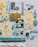 Blues - Floral - Junk Journal or Scrapbook Kit  - Only 1 Available