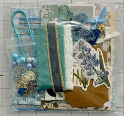 Blues - Floral - Junk Journal or Scrapbook Kit  - Only 1 Available