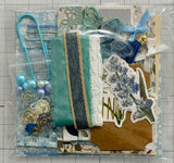 Blues - Floral - Junk Journal or Scrapbook Kit  - Only 1 Available