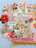 Coral - Peach - Pinks - Florals - Junk Journal or Scrapbook Kit  - Only 1 Available