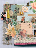 Warm Colors - Rose - Green - Brown - Florals - Junk Journal or Scrapbook Kit  - Only 1 Available