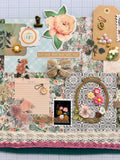 Warm Colors - Rose - Green - Brown - Florals - Junk Journal or Scrapbook Kit  - Only 1 Available