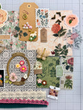 Warm Colors - Rose - Green - Brown - Florals - Junk Journal or Scrapbook Kit  - Only 1 Available