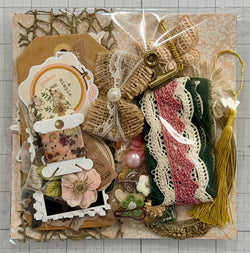 Warm Colors - Rose - Green - Brown - Florals - Junk Journal or Scrapbook Kit  - Only 1 Available