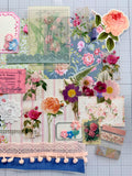 Pinks - Blues - Florals - Junk Journal or Scrapbook Kit  - Only 1 Available