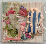 Pinks - Blues - Florals - Junk Journal or Scrapbook Kit  - Only 1 Available