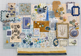 Blues - Gold - Florals - Junk Journal or Scrapbook Kit  - Only 1 Available