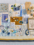 Blues - Gold - Florals - Junk Journal or Scrapbook Kit  - Only 1 Available