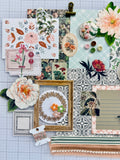 Greens - Soft Pinks - Flowers - Junk Journal or Scrapbook Kit  - Only 1 Available