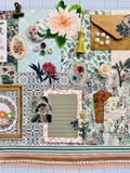 Greens - Soft Pinks - Flowers - Junk Journal or Scrapbook Kit  - Only 1 Available