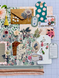 Greens - Soft Pinks - Flowers - Junk Journal or Scrapbook Kit  - Only 1 Available