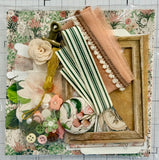 Greens - Soft Pinks - Flowers - Junk Journal or Scrapbook Kit  - Only 1 Available