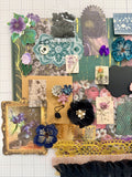 Dark Purples - Dark Blues - Gold - Junk Journal or Scrapbook Kit  - Only 1 Available