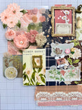 Pink - Brown - Floral - Junk Journal or Scrapbook Kit  - Only 1 Available