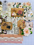 Pink - Brown - Floral - Junk Journal or Scrapbook Kit  - Only 1 Available