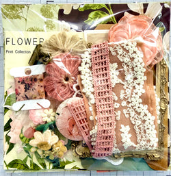 Pink - Brown - Floral - Junk Journal or Scrapbook Kit  - Only 1 Available