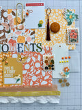 Browns - Corals - Yellow - Junk Journal or Scrapbook Kit  - Only 1 Available