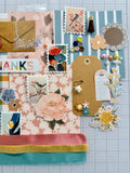 Pinks - Corals - Blues - Florals - Junk Journal or Scrapbook Kit  - Only 1 Available
