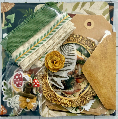Mushrooms - Greenery - Flowers - Junk Journal or Scrapbook Kit  - Only 1 Available