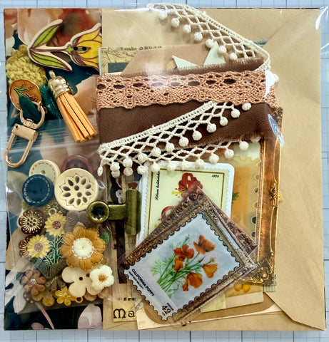 Florals - Warm Colors - Junk Journal or Scrapbook Kit  - Only 1 Available