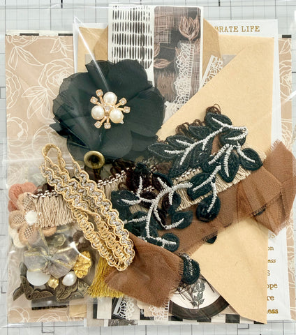 Swans - Beige - Black Celebrate - Junk Journal or Scrapbook Kit  - Only 1 Available