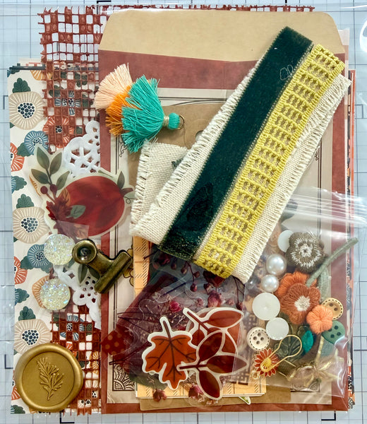 Fall - Florals - Junk Journal or Scrapbook Kit  - Only 1 Available