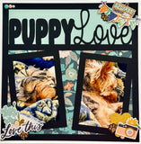 Puppy Love - 2 Frames - Scrapbook Page Overlay