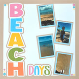 Beach Days - Printed Premade Scrapbook Page 12x12 Layout