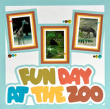 Fun Day at the Zoo - Printed Premade Scrapbook Page 12x12 Layout