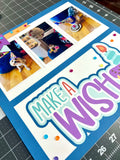 Make a Wish - Printed Premade Scrapbook Page 12x12 Layout