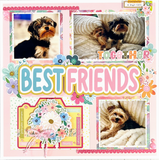 Best Friends -4 Frames - Scrapbook Page Layered Overlay Kit