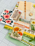 Yellow - Orange - Green - Floral -Butterfles - Junk Journal Kit  - Only 1 Available