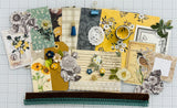 Floral - Blue - Yellow - Cream - Junk Journal Kit  - Only 1 Available
