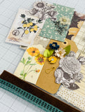 Floral - Blue - Yellow - Cream - Junk Journal Kit  - Only 1 Available