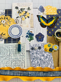 Floral - Blue - Yellow - Nature - Junk Journal Kit  - Only 1 Available