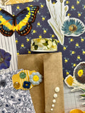 Floral - Blue - Yellow - Nature - Junk Journal Kit  - Only 1 Available