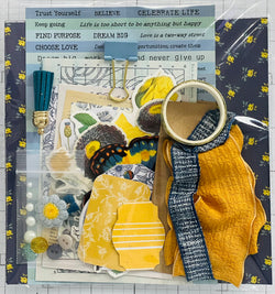 Floral - Blue - Yellow - Nature - Junk Journal Kit  - Only 1 Available