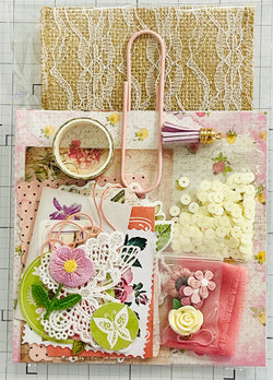 Floral - Pink - Butterflies - Junk Journal Kit  - Only 1 Available