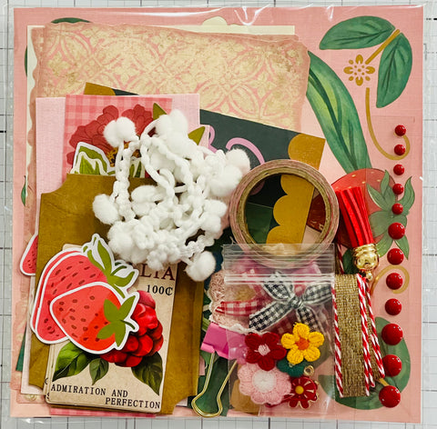 Bloom & Grow - Strawberries - Junk Journal or Scrapbook Kit  - Only 1 Available